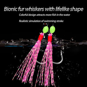 Sabiki Lure Hook Rigs per attrezzatura da <span class=keywords><strong>pesca</strong></span> <span class=keywords><strong>pesca</strong></span> <span class=keywords><strong>in</strong></span> <span class=keywords><strong>mare</strong></span> <span class=keywords><strong>in</strong></span> acqua salata Sabiki Lures esche per la pelle di pesce con perline luminose Sabiki Rigs - Product Image 4