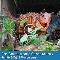 Robot animatronique Carnotaurus haut de gamme LONGTU en silicone avec mouvements et bruits pour les expositions dans les parcs à thème sur les dinosaures