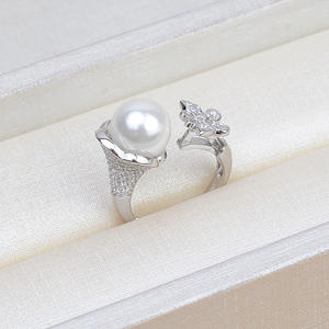 Anneau d'activité pour femme en argent S925, ouvert, réglable, DIY, perle 12-13, accessoires de bijoux, plateau vide, 198 composants de bijoux - Product Image 3