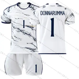 Bộ áo bóng đá trắng 23-24 Ý, size 6, villarreal 18, barrella 1, áo donaruma