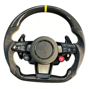 Volant en cuir véritable et fibre de carbone amélioré, style course, pour <span class=keywords><strong>AUDI</strong></span> A3 A4 A5 A6 RS3 RS4 RS5 RS6 S8 Q3 Q5 <span class=keywords><strong>TT</strong></span> R8 - Vente Flash - Product Image 2