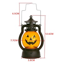 Ensemble de citrouilles et lanternes d'Halloween modernes de la marque RS, 3 lumières LED, lampe suspendue en verre ambré, visages assortis, décoration de fête