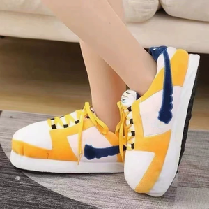 Pantofole da casa in cotone felpato impermeabili <span class=keywords><strong>e</strong></span> calde, con design a cono di cocco, suola in tessuto rinforzata, rosse, modello di successo - Product Image 6