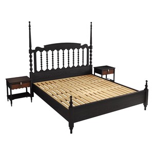 Cabecero Tallado de Madera Maciza Negra Personalizado, Minimalista y Ecológico, para Proyectos de Hoteles y Apartamentos, OEM, ODM, Venta al Por Mayor - Product Image 1