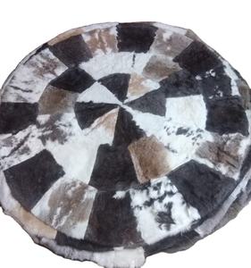 Tapis en fourrure de lapin véritable fait main de qualité supérieure moderne pour chambre à coucher et chambre d'enfants décoration d'entrée et d'hôtel tapis et ensembles - Product Image 6