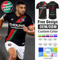 Großhandel Maßgefertigte Jacquard-Polyester Sublimations-Herren-Fußballtrikots Hersteller Personalisierte Team-Shirts