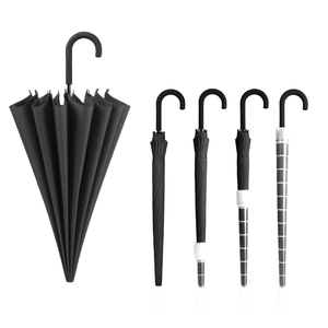 Paraguas Recto Extra Grande de 24K con Mango de Cuero Automático, Resistente al Viento, para Uso Personal y Empresarial, Personalizado de Fábrica, Semiautomático - Product Image 1