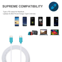 Données d'ordinateur portable seulement 100W E-mark Chargeur rapide C vers Usb C 2m Fast 3.0 Type C 12v Câble de charge 5a Pd