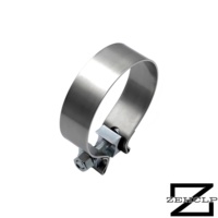 ZEHCLP Collier de serrage réglable pour échappement en acier inoxydable 304 poli de 2,75 pouces haute performance, manchon de serrage à joint ouvert