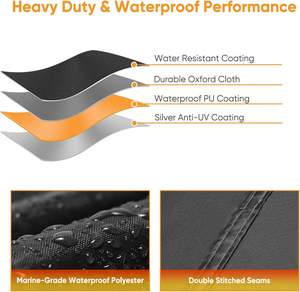 Nouvelle bâche <span class=keywords><strong>de</strong></span> bateau OBD imperméable et robuste, remorquable, pour pontons/bateaux à pont <span class=keywords><strong>de</strong></span> 17 à 20 pieds, largeur supérieure à 120 pouces, en <span class=keywords><strong>toile</strong></span> <span class=keywords><strong>de</strong></span> polyester <span class=keywords><strong>de</strong></span> qualité marine - Product Image 3