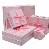 Coffret Cadeau Rose de Luxe avec Ruban en Soie et Dorure à Chaud pour Demande en Mariage de Demoiselle d'Honneur et Boîte à Dragées de Mariage