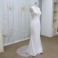 Robe de mariée sirène élégante, robe de mariée personnalisée, robe de mariée sexy, robe de mariée scintillante, petite traîne