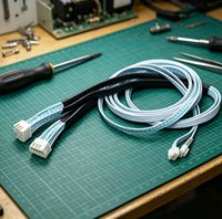 Kabel Harness Pita Datar Putih & Biru 24AWG 4P Buatan Pabrik Khusus dengan Konektor XH2.54 untuk Pengkabelan Kontrol Internal Peralatan Rumah Tangga