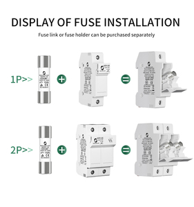 TUV IEC CE WSPV-32 gpv 10A 12A 15A 16A 20A 30A 50A 63A 10x38 1P 2P PV mảng 1000V năng lượng mặt trời DC cầu chì chủ cơ sở và liên kết - Product Image 5