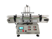 Machine de remplissage, de bouchage, d'étiquetage et d'emballage automatique de liquides à 4 têtes de haute précision (50-1000 ml) pour boissons