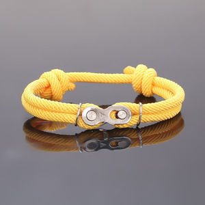 Unisex Velcro Double Layer Milan Nylon Nautical <b>Rope</b> Bracelet Stainless Steel Magnetic Clasp Bike <b>Chain</b> Link Unisex Jewelry - Product Image 6