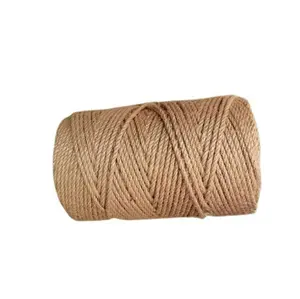 Corda de cânhamo torcida com 3 fios, fio de sisal 100% juta, fibra natural de venda quente para artesanato e embalagens DIY