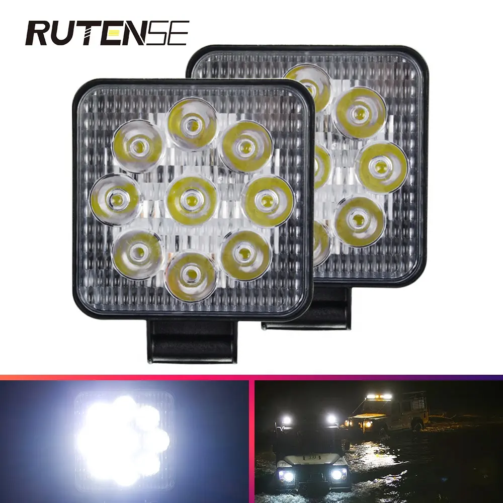 RUTENSE Baru 6500K 12 V ATV 27W Led Kerja Lampu Lampu Meja Mini Truk SUV Mobil Led Lampu Kerja cahaya Bar untuk Truk Led