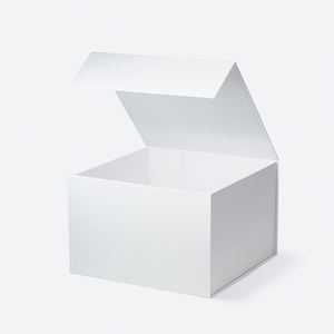 Caja de Regalo de Cartón Blanco Rígido Personalizada al por Mayor, Caja Cuadrada Profunda C5 Magnética Plegable para Empacar Regalos con Cinta - Product Image 2