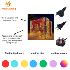 Sculpture lumineuse LED extérieure en PVC étanche IP65, décoration de mariage, boîte cadeau géante créative pour Noël et Halloween - Product Image 3