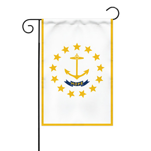 Heavy Duty Custom 12x18 Inch Garden Flag Double Sided USA Rhode Island Gold Anchor Hope Stars Design Porch Decor - Product Image 1