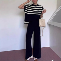 Ensemble tricoté assorti pour femme : débardeur sans manches et pantalon large – Tenue décontractée chic pour la détente – Fournisseur en gros personnalisé OEM