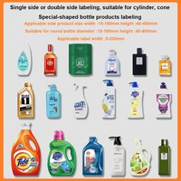 Machine d'étiquetage automatique double face pour bouteilles carrées et rondes, applicateur d'autocollants avant et arrière pour contenants cosmétiques et de produits de toilette