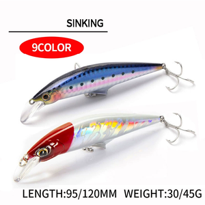 Le esche WEI che pescano pesciolini che affondano pesanti esche da pesca 120mm 45g di branzino attirano esche artificiali in acqua salata a lunga fusione - Product Image 3