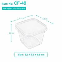 Gobelet carré en PET transparent pour mousse, récipient alimentaire de qualité supérieure avec couvercle hermétique, idéal pour la pâtisserie, la restauration et les fêtes