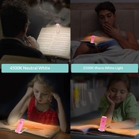 Lámpara de Mesa Plegable con Clip y Protección Ocular, con Control de Botón de Encendido USB, Lámpara de Noche Portátil, Lámpara de Lectura para Estudiantes