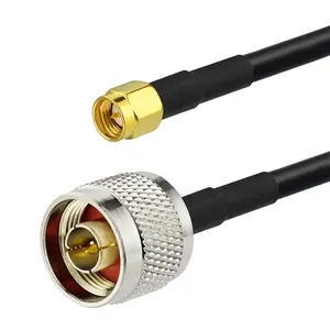 High Quality Low Loss Coax Cable 25ft Ancable N Type Male Connector to SMA male Pigtail Cable for TP-Link 2.4Ghz Omni Antenna