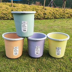 Poubelle en plastique Life Style 8L avec couvercle, utilisation intérieure et extérieure, poubelle cylindrique pour cuisine, salle de bain, maison, bureau - Product Image 4