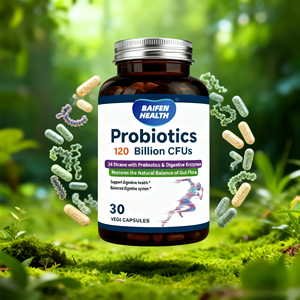 Enzymes digestives pour adultes OEM, prébiotiques en capsules, poudre de probiotiques pour le soutien immunitaire, santé intestinale - Product Image 2