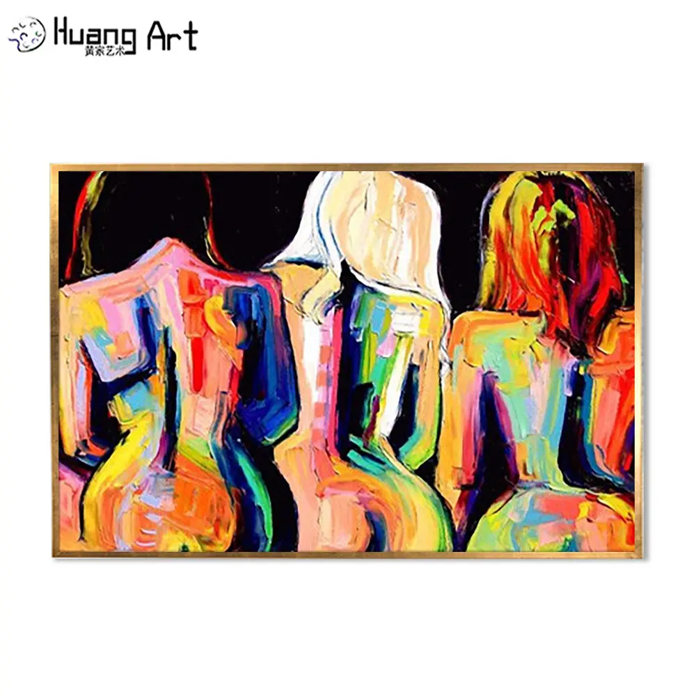 Grandes Ideas nuevo diseño Big Asses retrato femenino pintado a mano abstracto mujeres desnudas pintura al óleo sobre lienzo para decoración de pared de Hotel