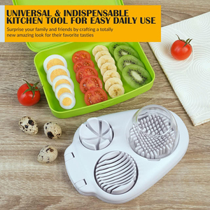 Trancheuse multifonctionnelle pour œufs durs Fruits mous Légumes Trancheuse 3 en 1 en acier inoxydable pour œufs Fraise - Product Image 3