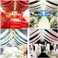Voilage de plafond en soie de lait pour décoration de mariage, idéal pour hôtels et décors de scène, fabriqué en Chine