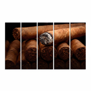 Art Deco Clear <b>Frame</b> <b>Canvas</b> Print Cigar Lounge Wall Art Tobacco Close-Up Landscapes SET of 5 PANEL <b>CANVAS</b> PRINTS for Hanging - Product Image 2