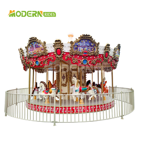 Manège à chevaux moderne, carrousel extérieur pour enfants, équipement de parc d'attractions, manège simple pour fête foraine, en vente - Product Image 1