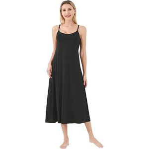 BambooBud Women's Slip Dress Chemise Nightgown <b>Spaghetti</b> <b>Strap</b> Viscose From Bamboo Sleepwear S-XXL - Product Image 1