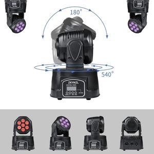 ABD/AB Yerel Deposu 7x12W RGBW 4'ü 1 Arada LED Hareketli Kafa Wash Işığı DMX512 Ses Aktifli DJ Sahne Aydınlatması Disko Düğün İçin - Product Image 3