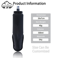 Botella de agua plegable OEM/ODM de 500ml, frasco suave reutilizable sin BPA para correr, ciclismo, Maratón, botella de agua plegable