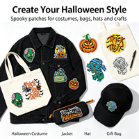 Patchs brodés auto-adhésifs Halloween (Chapeau de Sorcier, Citrouille, Zombie) et Badges brodés par machine pour Vêtements, Personnalisés, Vente en Gros