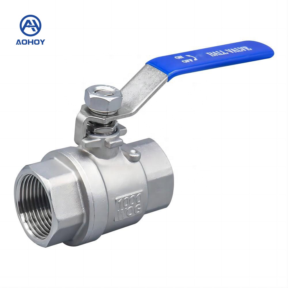 Aohoy Ss 304 316 OEM оптовая продажа из нержавеющей стали 1000WOG полнопроходной порт NPT/BSP ручная резьба Cf8m 2 шт. шаровой клапан поставщик