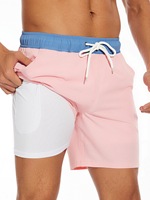 Shorts de course 2 en 1 pour hommes, séchage rapide, shorts de sport avec poche pour téléphone, doublure de compression, shorts d'entraînement athlétique