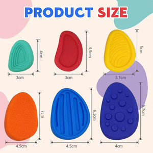 2024 New 6-<b>Pack</b> Silicone Sensory Worry Stones <b>Fidget</b> Toys for Anxiety Relief for Age Range 5-7 Years - Product Image 5