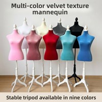 Mannequin demi-corps femme en velours multicolore PF-07 pour la photographie, l'affichage de vêtements et les accessoires de merchandising