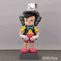 Statue en résine de modèle animal abstrait moderne personnalisé pour Sculpture de Pinocchio Pop Art avec technique de peinture Artisanat moderne en fibre de verre