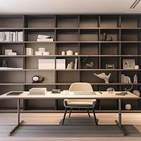 Bureau-livré intégré du sol au plafond avec tiroirs verrouillables pour la zone de lecture et de travail de la chambre principale familiale