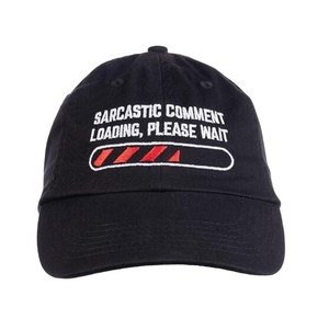 Comentario sarcástico <span class=keywords><strong>Cargando</strong></span> Por favor espere Humor de sarcasmo divertido para hombres Mujeres Gorra de béisbol Sombrero de papá Negro - Product Image 1