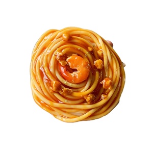 Pasta de trigo duro con forma de espagueti, salsa boloñesa, aceite artificial para freír, decoración de plástico, juguetes de cocina. - Product Image 1